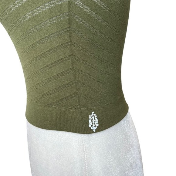 Free People Movement Women's M Gone Adrift Seamless Athletic Crop Top Green - Picture 4 of 7
